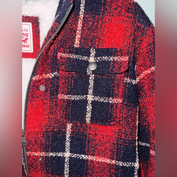 ⚡️Levi Stratus & CO Plaid Jacket Red/Blue Size Medium - Picture 10 of 10